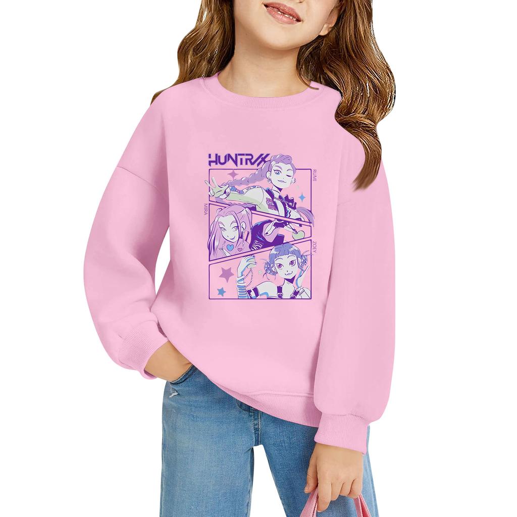 Kids' Long Sleeve Loose Pullover Letter Printed Round Neck Sweatshirt