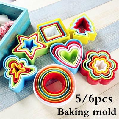 5/6 sztuk Okrągły Różne Formy Kremówka Ciasto Herbatniki Pieczenie Cookie Tłok Cutter Decor Gwiazdy Boże Narodzenie