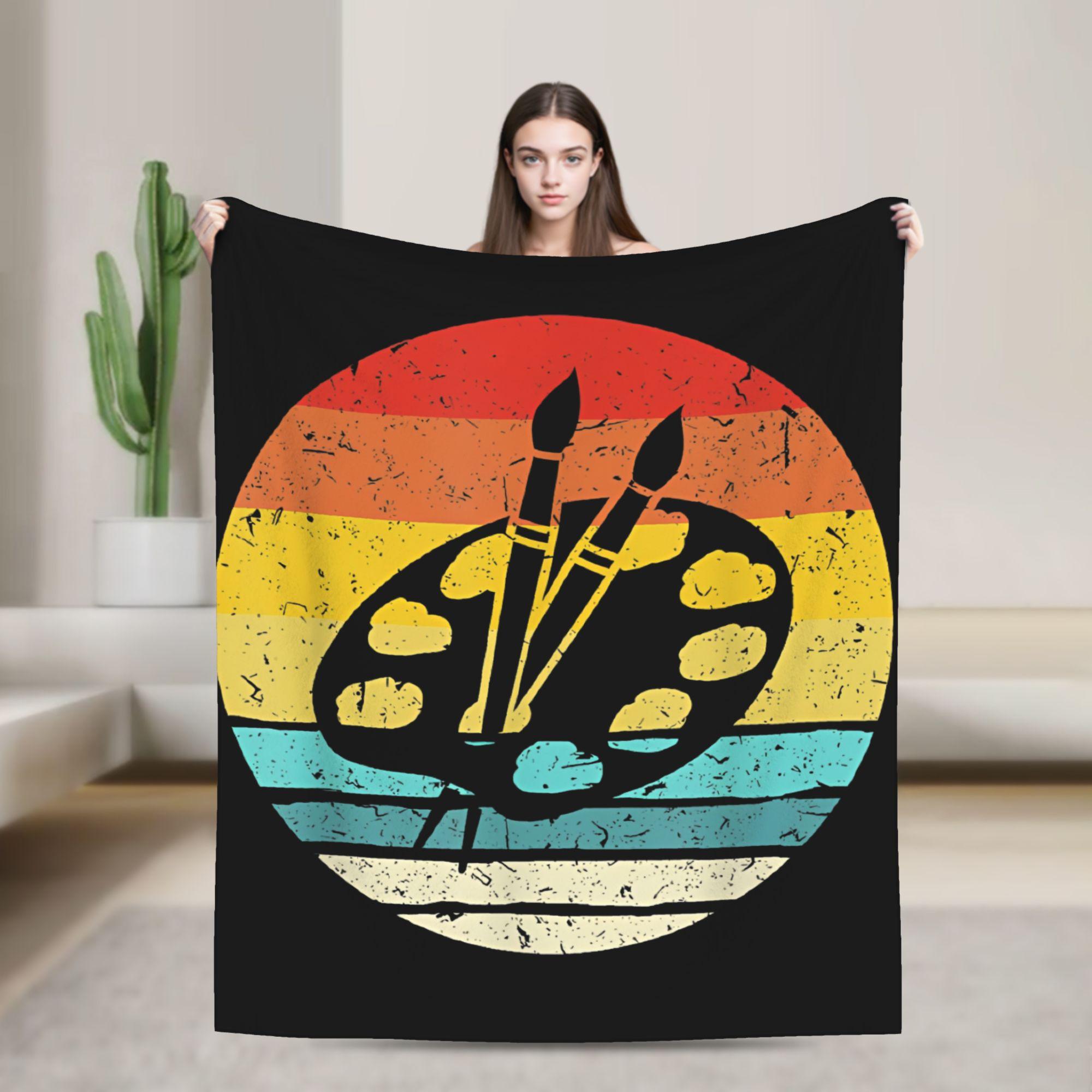 

Paint Palette Costume Artist Art Teacher Super Warm Blanket Plush Throw Blanket Aesthetic Bedroom Flannel Bedspread Bed Cover 75x100cm (30x40inch)