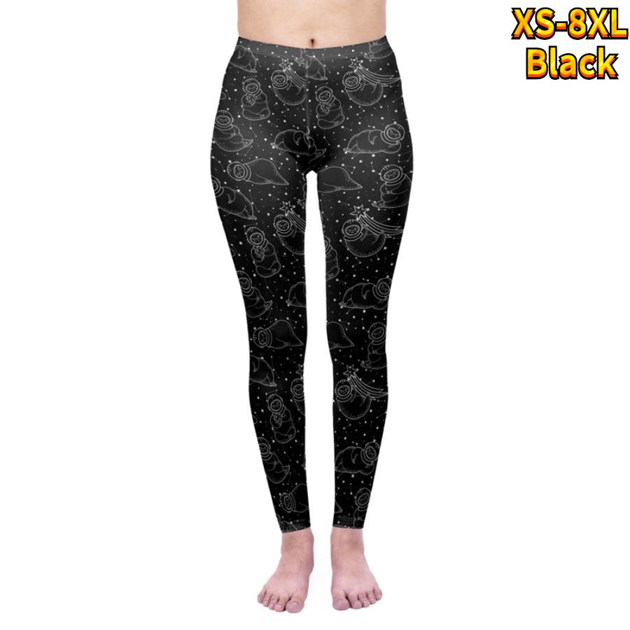 

Женские красочные принты животных, эластичные леггинсы для йоги, фитнеса, бега, тренажерного зала, спортивные брюки для активного отдыха XS чёрный