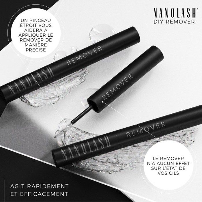 Faux cils - Nanolash - Remover - 5 ml - Enlève les faux cils en grappes - Texture épaisse