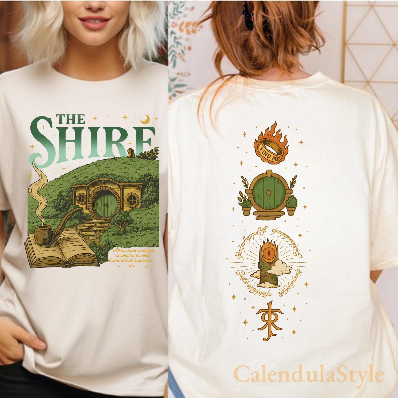 The Shire LOTR PNG Shirt, Hobbiton Fantasy Landscape Clipart Shirt, Cozy Middle Earth Shirt, Funny Second Breakfast Tee, Gift For Book Lover XL