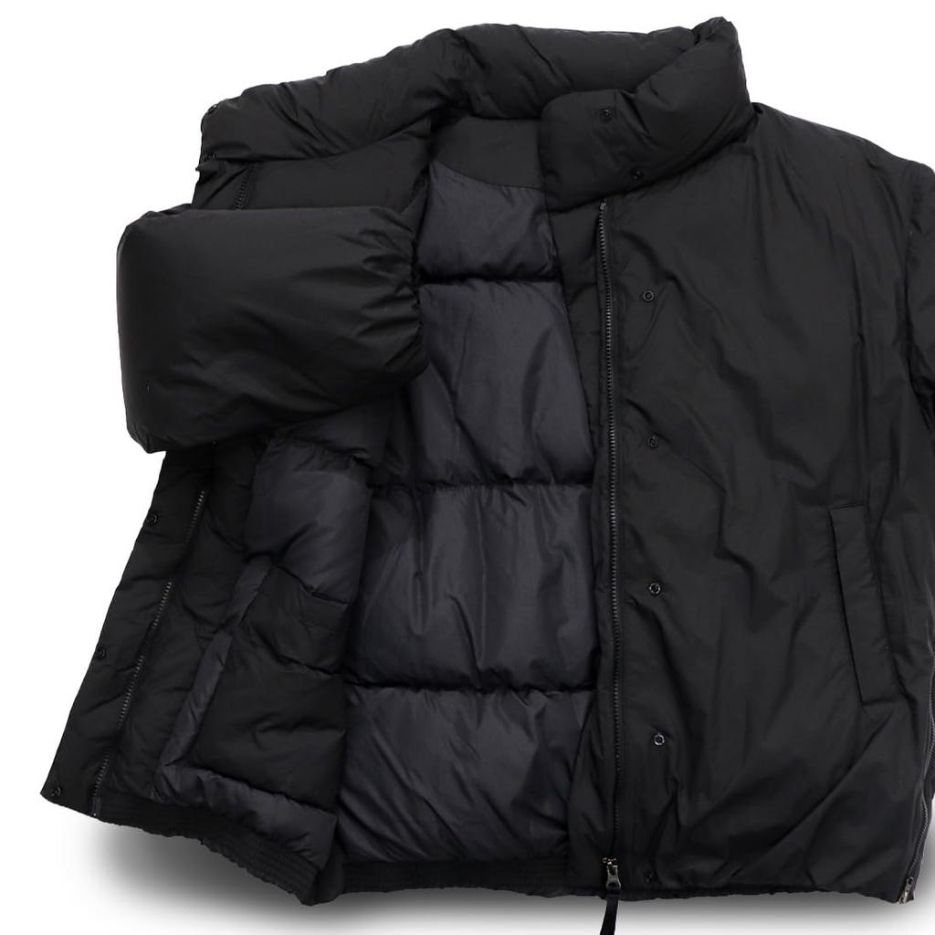 NANGA STAND COLLAR DOWN JACKET W (WOMEN) Stand Collar Down Jacket, Women's Outerwear, Nylon, Outdoor (JP, Alphabet, L, Black)