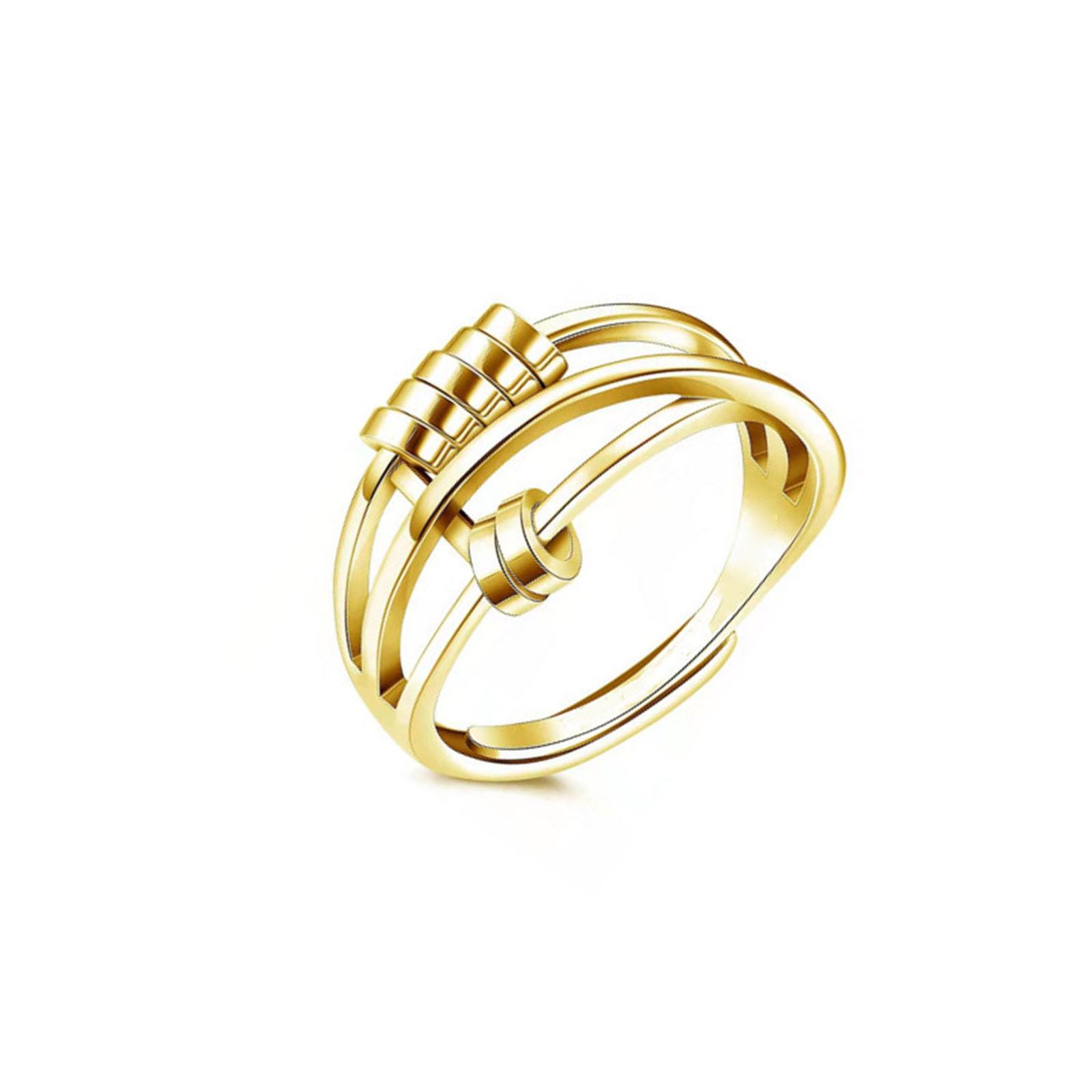 

Lovely Adjustable Open Fidget Ring Anxiety Spinner Ring Gold for Young Women Friends Valentine s Day Birthday Present 1