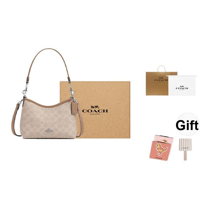 Coach Laurel 19 Coated Canvas Handbag Women Handbags Silver Beige CBH15-SVPWH