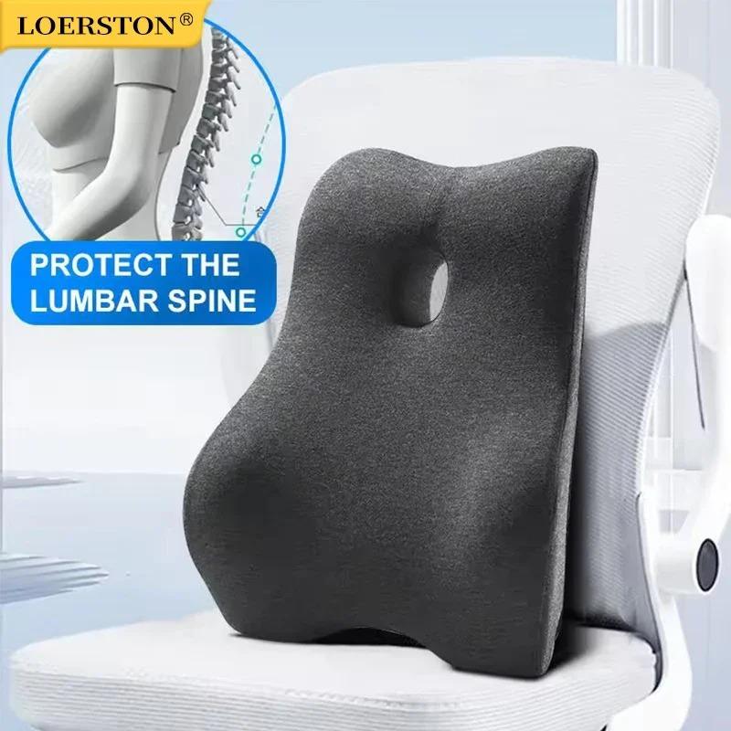 4D Curved Orthopedic Lumbar Support Pillow, Memory Foam Waist Cushion for Pregnancy, Seniors, Office Chair, Home Back Comfort