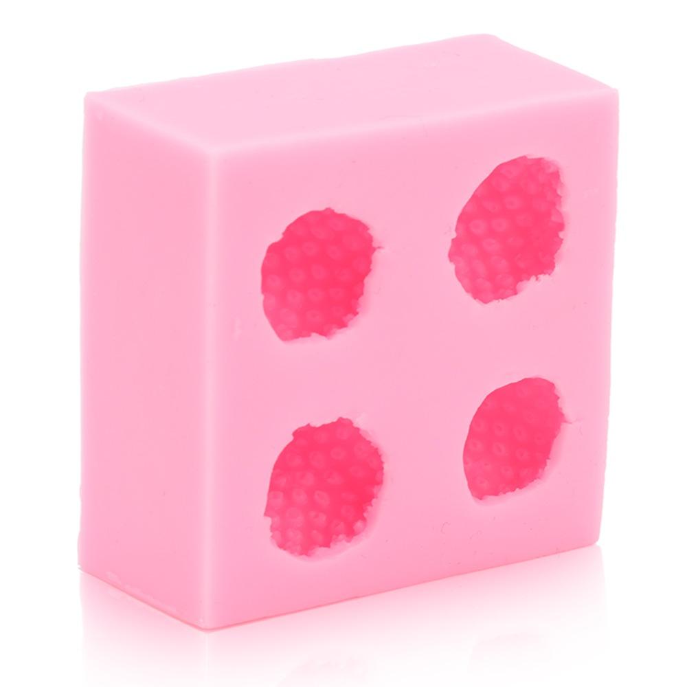 4-Cavity Strawberry Silicone Mold Non-Stick Surface Fondant Mold Chocolate Mold Candy Making