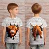 Boys 3D Cartoon Cows Tee Shirts Short Sleeve 3D Print Summer Active Sports Fashion Kids 3-12 Years