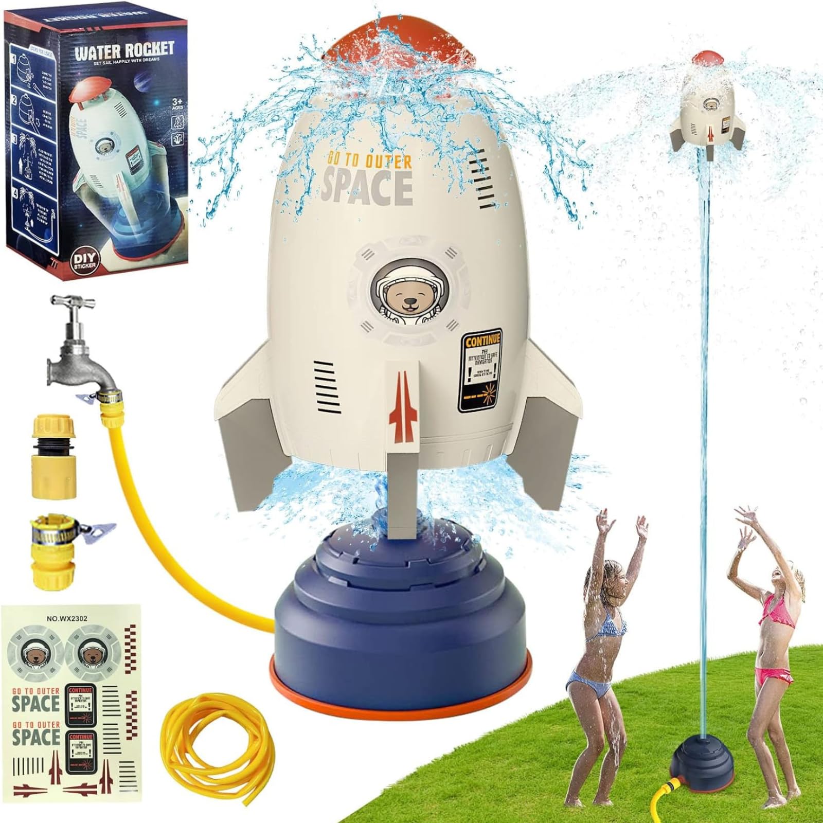 

Lunosur Ракета Дождеватель Дождеватель Водная Игрушка Игрушка для Бассейна Фонтан Ракета Водная Игрушка