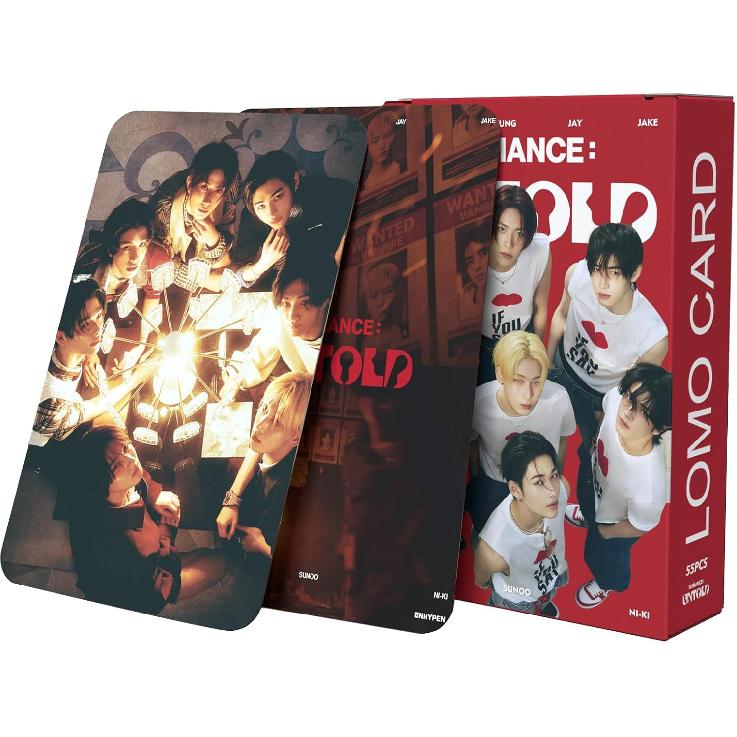 KPOPBP ENHYPEN ROMANCE UNTOLD Album Merch Gift Box Set KPOP Merchandise 55 PCS Photocards, 90 PCS Stickers, Keychain, Lanyards, Gift for ENGENE Boys