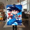 1PC Son Goku  Print Flannel Blanket, High Quality All Seasons, Home Decor, Warmth and Comfort, Perfect for Christmas Gifts