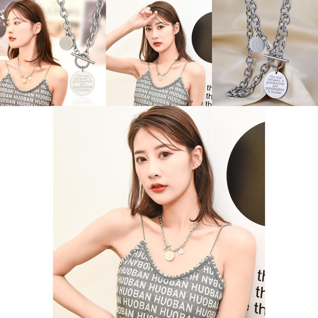 Stylish Titanium Steel Necklace For Women With Unique Letter Design Perfect For Fashion Statements