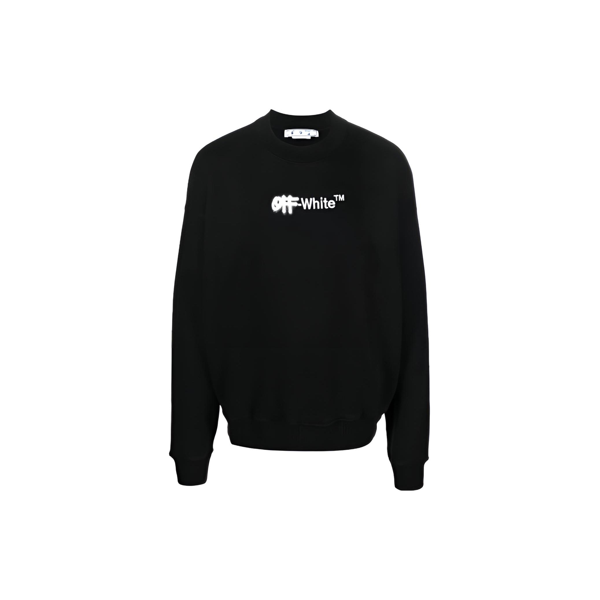 

Off-White FW22 Толстовка с круглым вырезом и вышитым логотипом, мужские топы обычного кроя, черные OMBA054F22FLE0011001 L