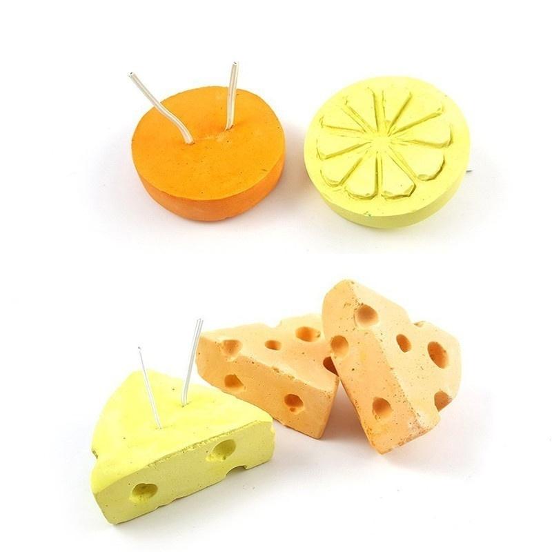Small Pet Animal Mini Laa Calcium Corn/Cheese/Orange Shape Teeth Grinding Molar Stone Chew Toy for D