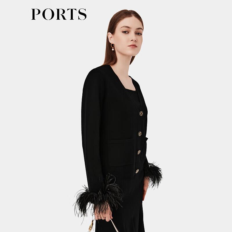 

PORTS Женский пушистый плюшевый вязаный кардиган с отделкой S