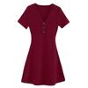 Hepburn style sexy dress for women's summer new slim fit and thin V-neck small black dress for small people with high waist A-shaped skirt