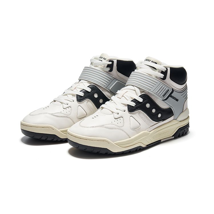 SAUCONY Cross 90 Mid Casual Retro Rutschfest Langlebig High Top Sneakers Unisex Sneakers Weiß Schwarz S79048-1