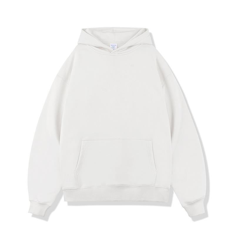 Autumn and Winter One Tone Blank Plus Velvet Thickened 450g Hooded Sweatshirt Men Heavy Hoodie Mens Clothes