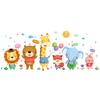 Self-Adhesive Cartoon Animal Wall Stickers for Kids Room and Kindergarten Nursery Removable Wall Decals