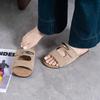 Beautiful One-word Drag Soft-soled Non-slip Beach Shoes with Skirts, Women's Outer Wear 2025 Summer New Velcro Cool Slippers