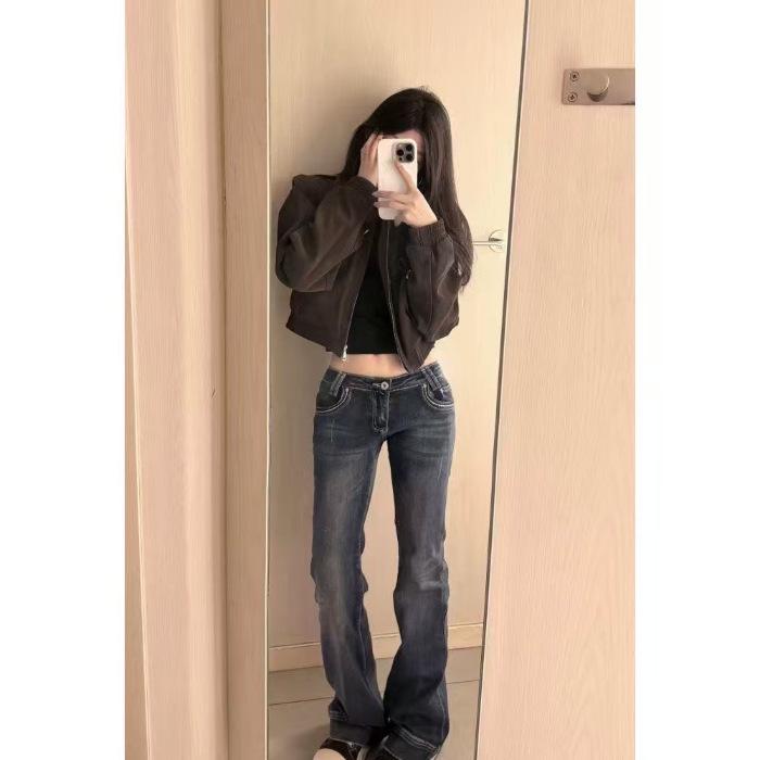 2025 Ретро укороченный пиджак с лацканами и внутренним шнурком - Женский весенне-осенний стиль M