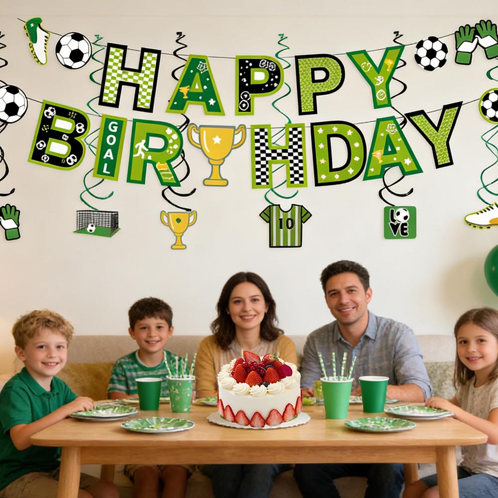 Soccer Sports Party Banners Theme Party Hanging Decorations Paper Garland For Teens Birthday Football Party Home Classroom Decor