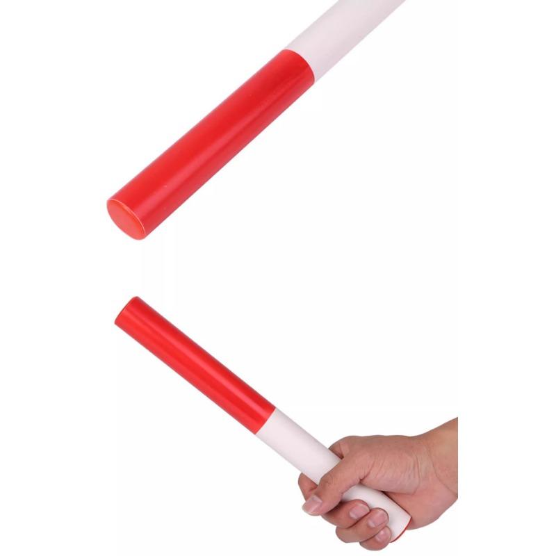 Standard Pvc Relay Baton For Track And Field Competition Red White Durable Plastic