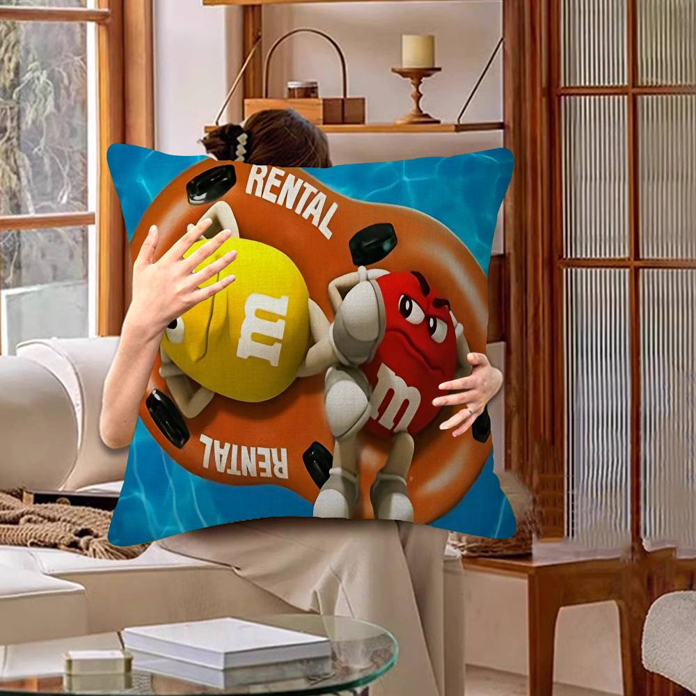 M&Ms Chocolate Office Cushion Pillowcase Car Cushion Cover45X45Cm Lumbar Pillowcase Sofa Pillowcover