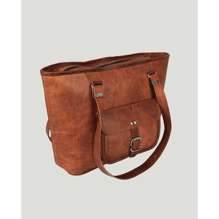 16" Handbag Purse Satchel Great Quailty Leather Traveler Shoulder Bag Women's