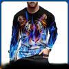 Autumn Men's T-shirt 3D Printed Fashionable Loose Oversized Long Sleeved Top T-Shirts Men’s