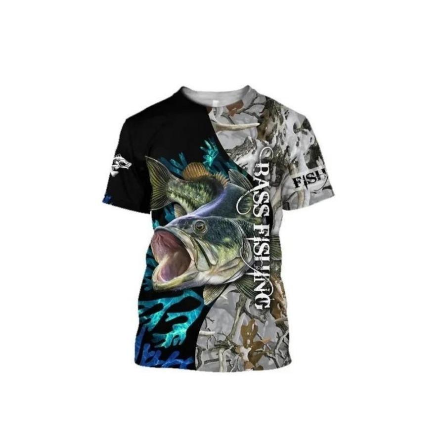 

2025 New 3D Printed Forest Fishing Element Pattern T-Shirt Men s T-Shirt Crew Neck Short Sleeve Top 5XL