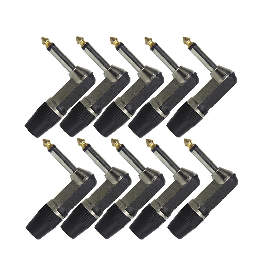 6.35mm 90 Degree Right Angle Male Plug Mono/Stereo 6.3mm Guitar Wire Connector Audio Microphone Effects Mixer MIC 6.35 Adapter