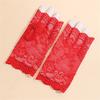 Bridal Gloves With Delicate Lace Design Half Finger Coverage Perfect For Church Outdoor Ceremonies