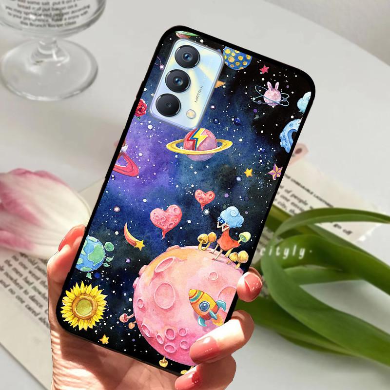 For cover Realme GT Master Case Edition Animal Cartoon Soft Silicone Funda for Realme GT Master Explorer Phone Cover Black Coque