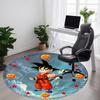 1 Stück, Goku Büro Runder Teppich, Rutschfest, Weicher und Langlebiger Büroteppich für die Innendekoration, Perfekt für das Büro, Schöne Dekoration