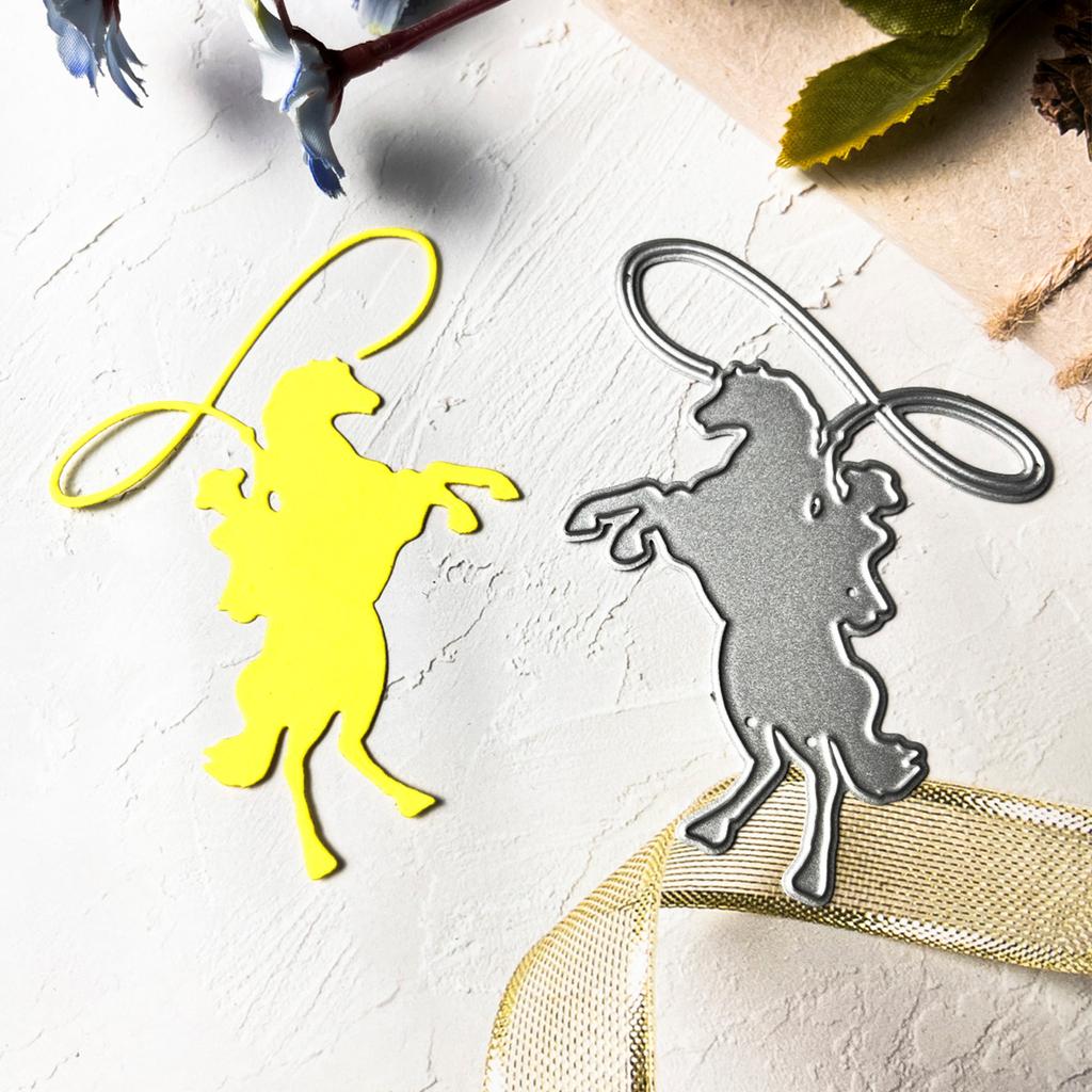 Ride Horse Metal Cutting Dies DIY Craft Carbon Steel Embossing Template Stencil Scrapbooking for Card Die Cuts Mold