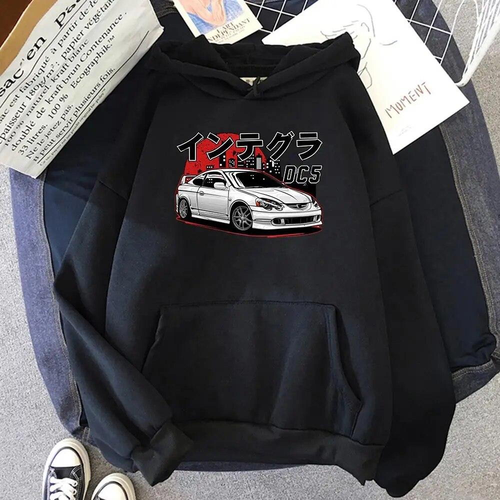 

JDM Integra DC5 Type R 2D Print Чоловіча/Жіноча бавовняна толстовка з капюшоном Повсякденний великий пуловер Популярний вуличний модний тренд Чоловічий одяг XL