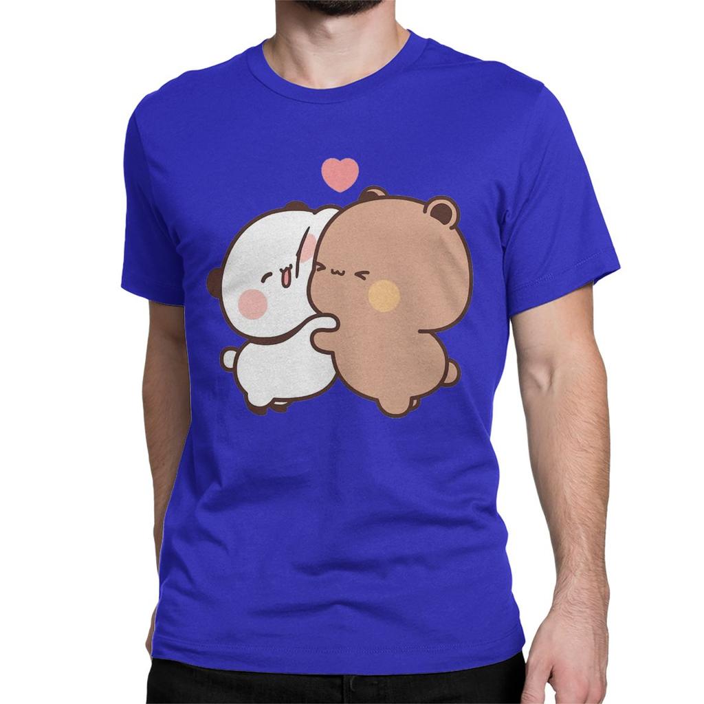 Men Women T-Shirts Bubu Dudu Hug Love Funny 100% Cotton Tee Shirt Short Sleeve Panda Bear T Shirts Tops Birthday Present