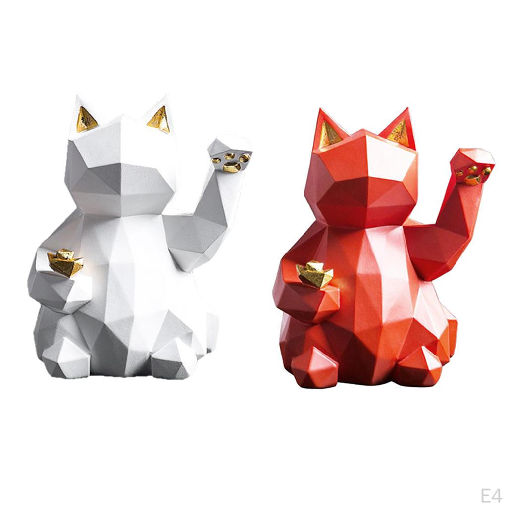Figurine Wealth Kitten Shelf Bookcase Tabletop Ornaments 24.5x18.5x13cm Nordic Birthday