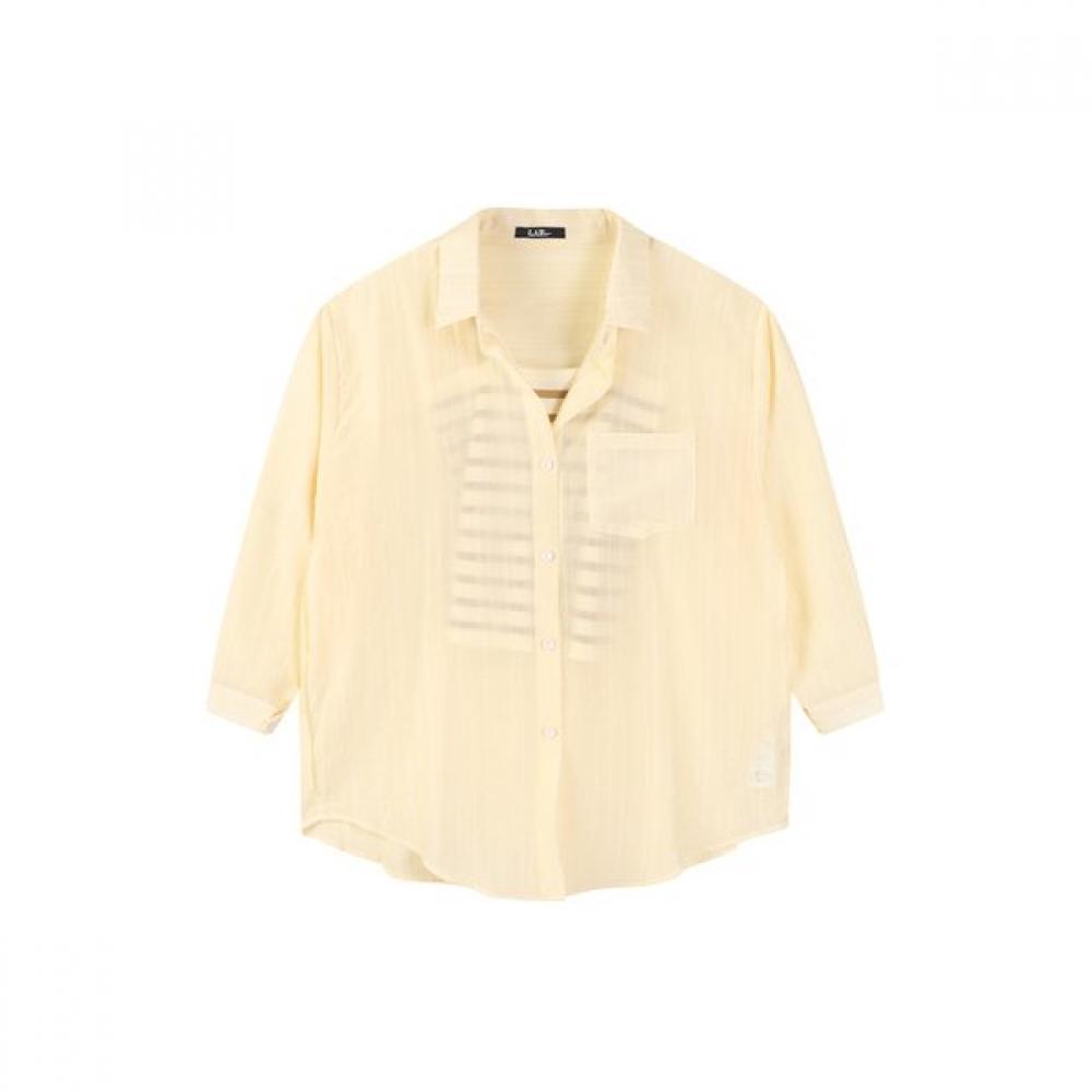 LAP Knit Sleeveless Sheer Shirt Set As2ex420