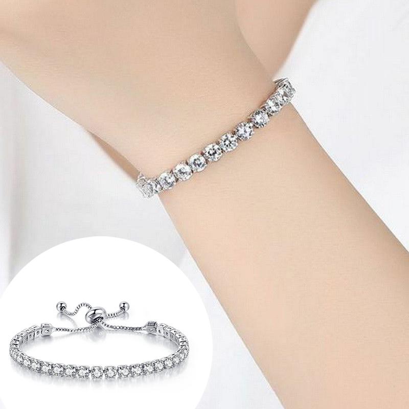 

Браслет со сверкающими прядями, женский браслет с кристаллами