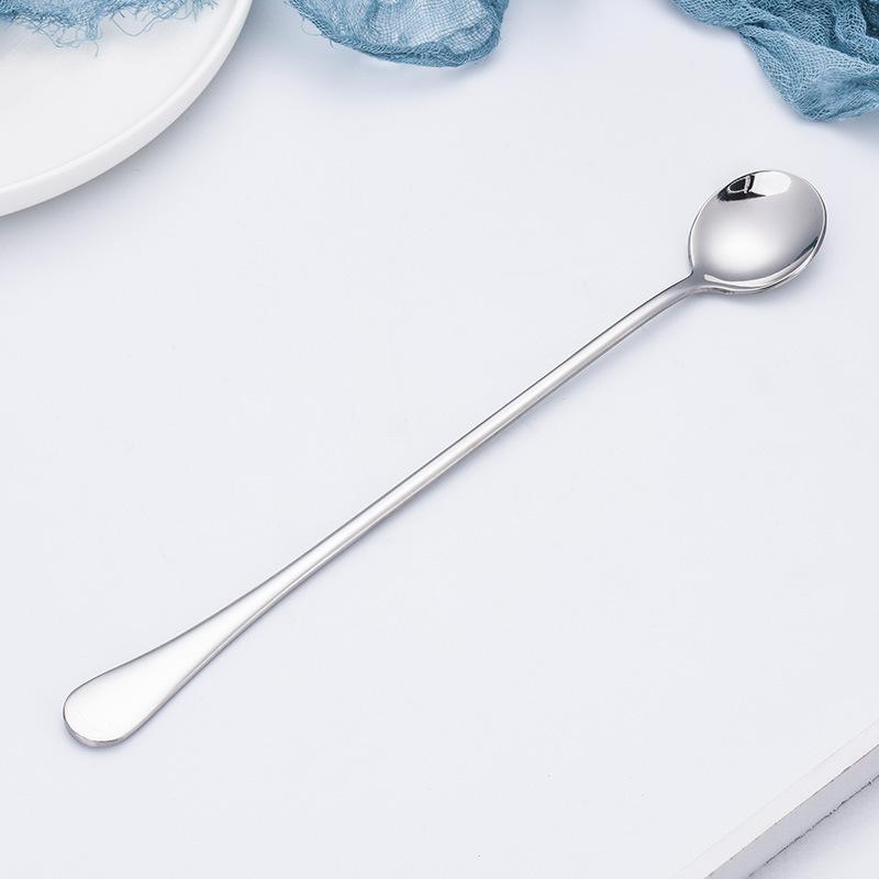 Leeseph Stainless Steel Long Handle Mixing Spoon, Bar Stirring Spoon for Cocktail, Ice Cream, Coffee, Juice, Drink, 9.4 Inches