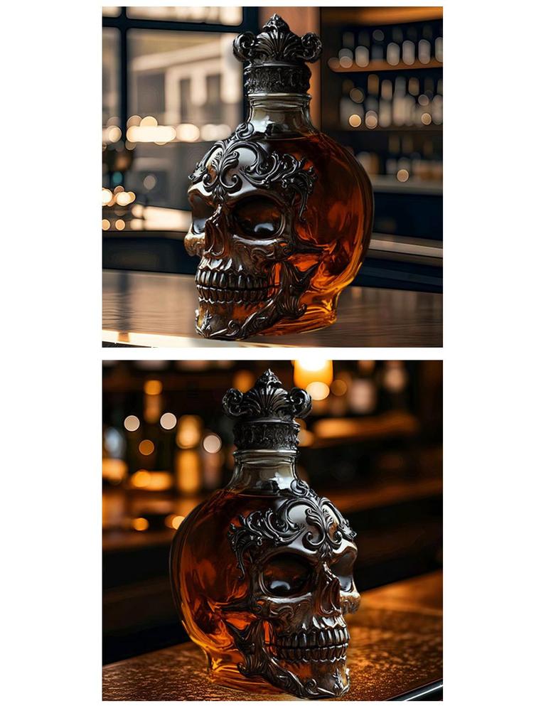 Decantador de Whisky Calavera - Diseño Único de Botella de Vidrio
