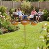 Rusted 3-Tiered Bird Bath Metal Bird Feeding Station Multi-Purpose Bird Water Bowls  Yard