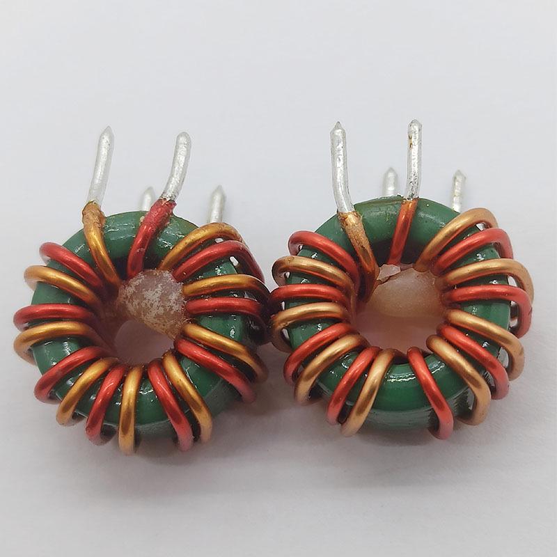Red Core Ring Common Mode Inductor T14*8*7 1.0, Wire Parallel 9TS, 500uH 8A Ferrite Core Coil.