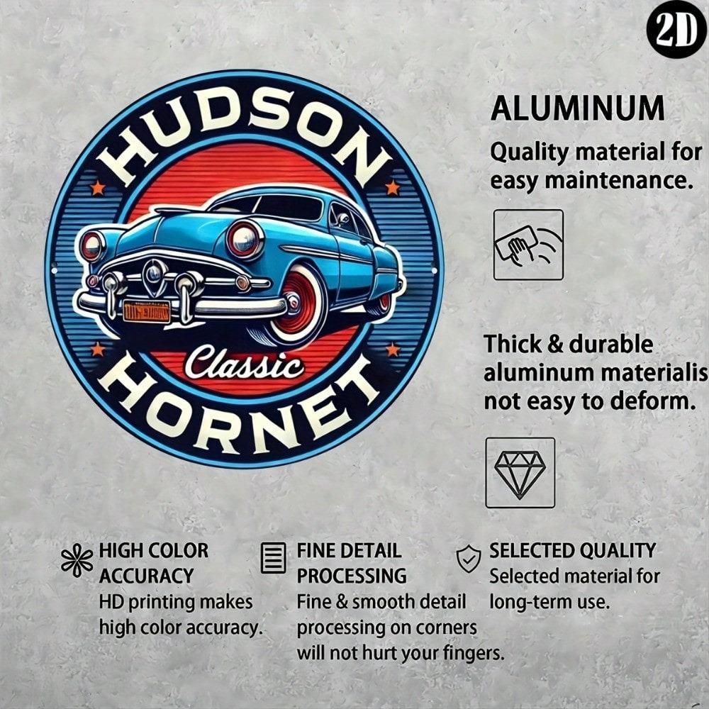 1pc Vintage Hudson Hornet Car Metal Tin Sign Wall Decor Retro Home Cafe Bar Shop Art