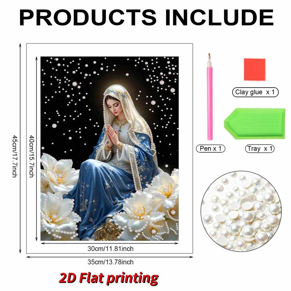 Pearl Painting Kit Virgin Mary Theme Frameless Handicraft DIY Bedroom Decoration Living Room Wall Art Room Decoration Art Craft Decoration