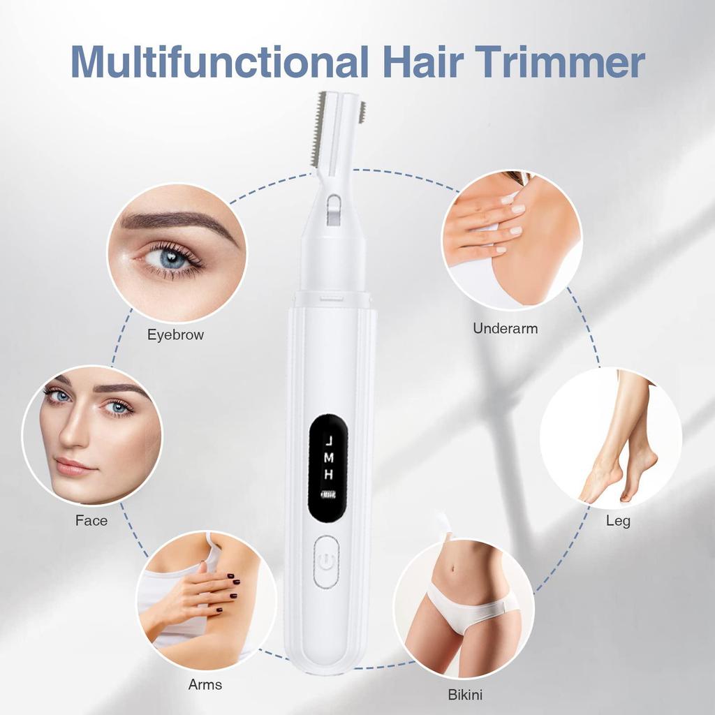 Rechargeable Electric Eyebrow Trimmer for Women - Mini Eyebrow Shaper, Hair Removal Razor & Beginner Pencil