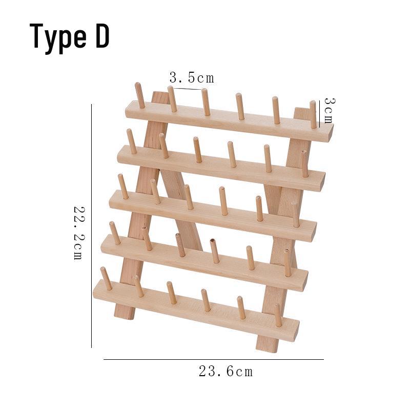Creative Wooden Folding Thread Spool Rack - Holds 46 Spools/Bobbins for Sewing and Storage