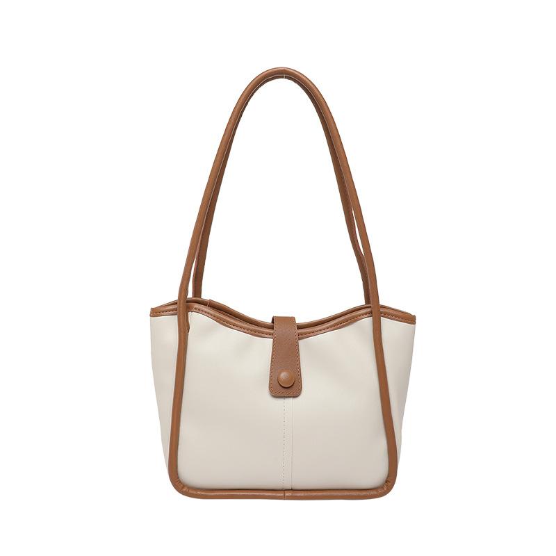 Popular texture women's bag spring new fashion bucket bag loose lazy wind large capacity shoulder bag